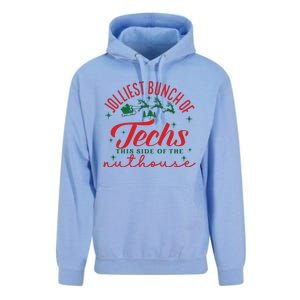 Jolliest Bunch Of Techs Jolliest Bunch Christmas Crew Unisex Surf Hoodie