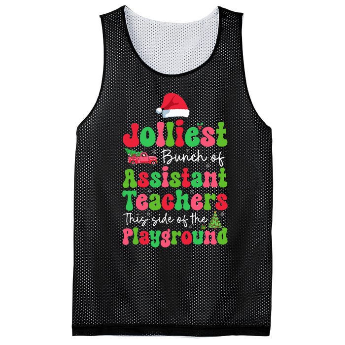 Jolliest Bunch Of Assistant Teachers Of Playground Xmas Mesh Reversible Basketball Jersey Tank