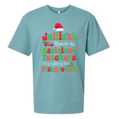 Jolliest Bunch Of Assistant Teachers Of Playground Xmas Sueded Cloud Jersey T-Shirt