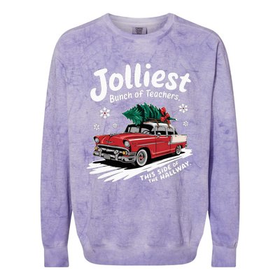 Jolliest Bunch Of Teachers This Side Of The Hallway Colorblast Crewneck Sweatshirt