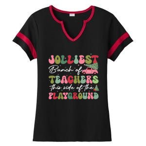 Jolliest Bunch Of Teachers This Side Of The Playground Ladies Halftime Notch Neck Tee