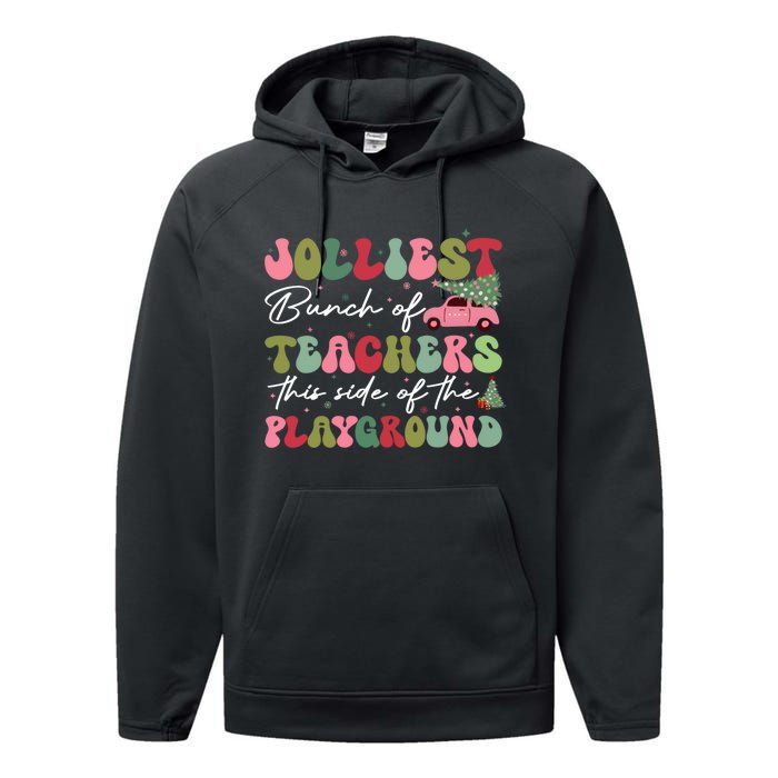 Jolliest Bunch Of Teachers This Side Of The Playground Performance Fleece Hoodie