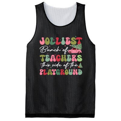 Jolliest Bunch Of Teachers This Side Of The Playground Mesh Reversible Basketball Jersey Tank