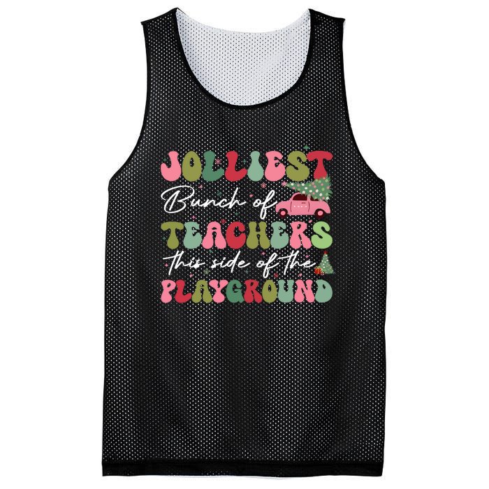 Jolliest Bunch Of Teachers This Side Of The Playground Mesh Reversible Basketball Jersey Tank