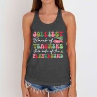 Jolliest Bunch Of Teachers This Side Of The Playground Women's Knotted Racerback Tank