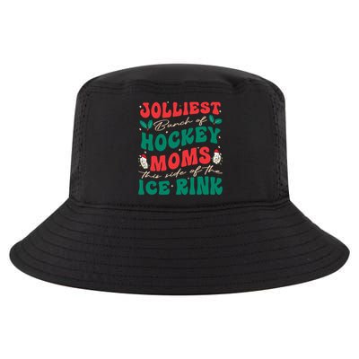 Jolliest Bunch Of Hockey Moms Retro Christmas Hockey Moms Gift Cool Comfort Performance Bucket Hat