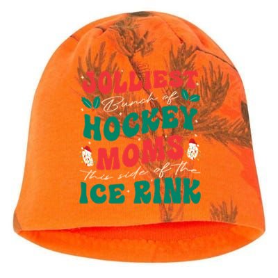 Jolliest Bunch Of Hockey Moms Retro Christmas Hockey Moms Gift Kati - Camo Knit Beanie