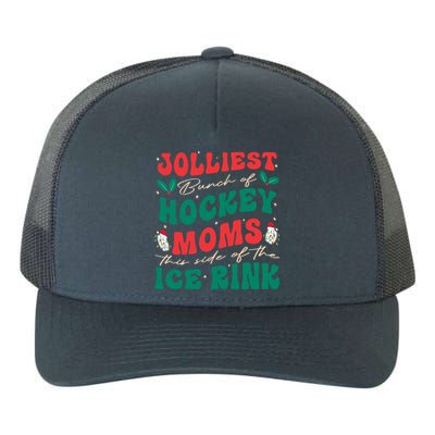 Jolliest Bunch Of Hockey Moms Retro Christmas Hockey Moms Gift Yupoong Adult 5-Panel Trucker Hat