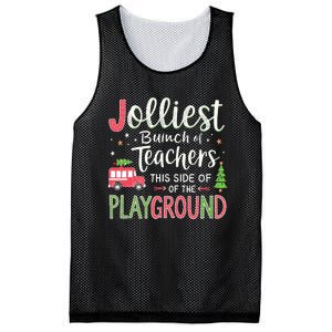 Jolliest Bunch Of Teachers This Side Of The Playground Xmas Mesh Reversible Basketball Jersey Tank