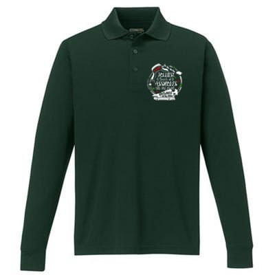 Jolliest Bunch Of Assholes This Side Of The Nut House Xmas  Performance Long Sleeve Polo