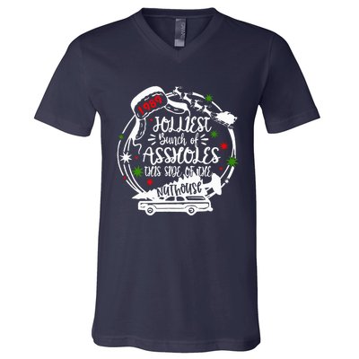 Jolliest Bunch Of Assholes This Side Of The Nut House Xmas  V-Neck T-Shirt