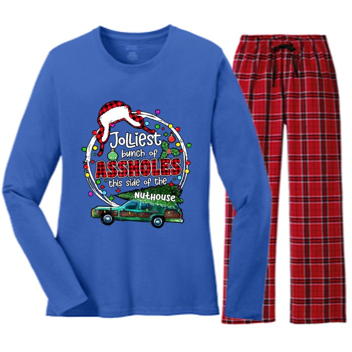 Jolliest Bunch Of Assholes This Side Of The Nut House Women's Long Sleeve Flannel Pajama Set 