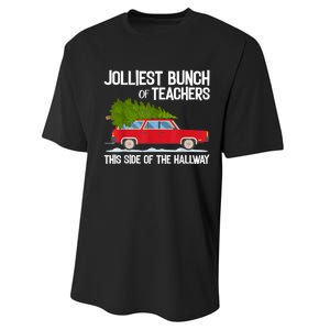 Jolliest Bunch Of Teachers This Side Of The Hallway Performance Sprint T-Shirt