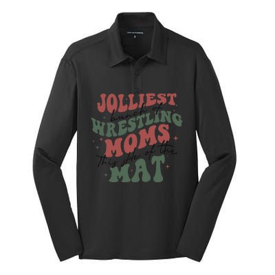 Jolliest Bunch Of Wrestling Moms This Side Of The Mat Xmas Silk Touch Performance Long Sleeve Polo