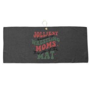 Jolliest Bunch Of Wrestling Moms This Side Of The Mat Xmas Large Microfiber Waffle Golf Towel