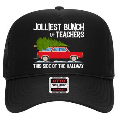 Jolliest Bunch Of Teachers This Side Of The Hallway High Crown Mesh Back Trucker Hat