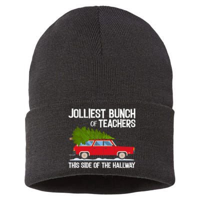 Jolliest Bunch Of Teachers This Side Of The Hallway Sustainable Knit Beanie