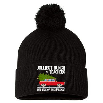 Jolliest Bunch Of Teachers This Side Of The Hallway Pom Pom 12in Knit Beanie