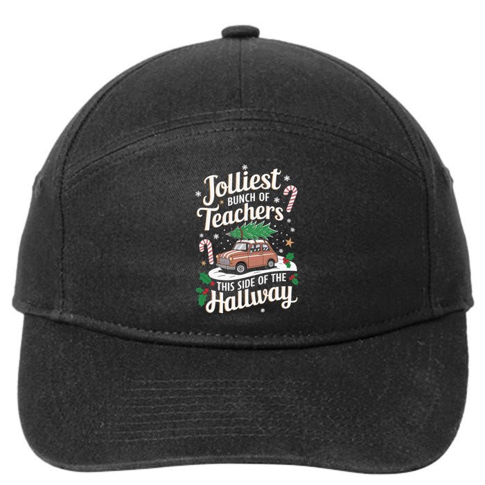 Jolliest Bunch Of Teachers This Side Of The Hallway Xmas 7-Panel Snapback Hat