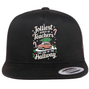 Jolliest Bunch Of Teachers This Side Of The Hallway Xmas Flat Bill Trucker Hat