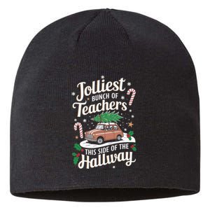 Jolliest Bunch Of Teachers This Side Of The Hallway Xmas Sustainable Beanie