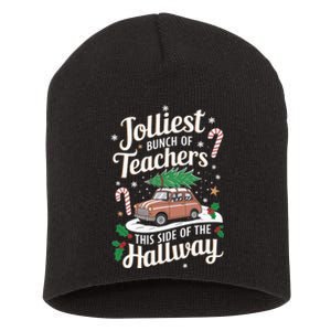 Jolliest Bunch Of Teachers This Side Of The Hallway Xmas Short Acrylic Beanie