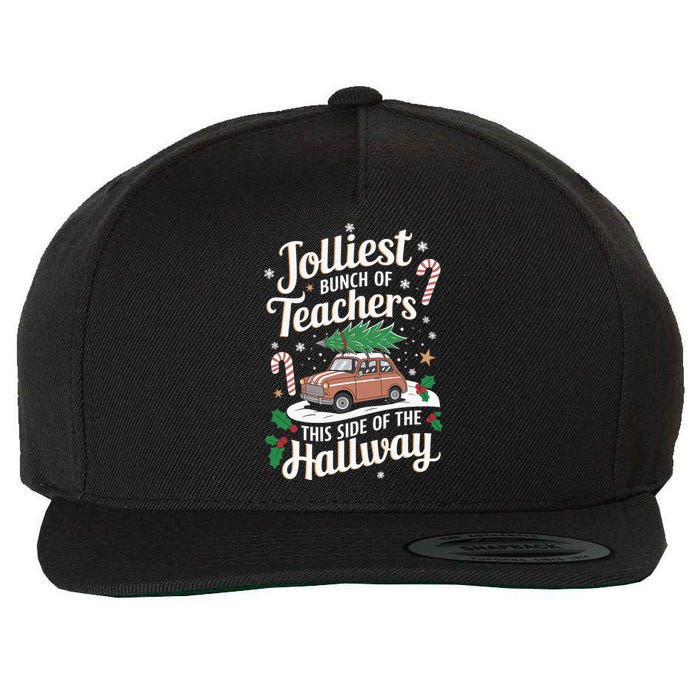 Jolliest Bunch Of Teachers This Side Of The Hallway Xmas Wool Snapback Cap