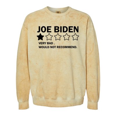 Joe Biden One Star Review Very Bad Would Not Recommend Colorblast Crewneck Sweatshirt