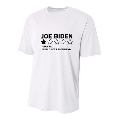 Joe Biden One Star Review Very Bad Would Not Recommend Youth Performance Sprint T-Shirt
