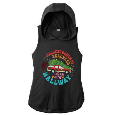 Jolliest Bunch Of Teachers This Side Of The Hallway Ladies PosiCharge Tri-Blend Wicking Draft Hoodie Tank