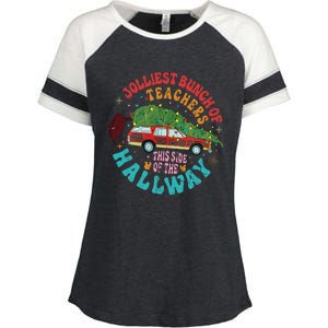 Jolliest Bunch Of Teachers This Side Of The Hallway Enza Ladies Jersey Colorblock Tee