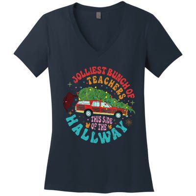 Jolliest Bunch Of Teachers This Side Of The Hallway Women's V-Neck T-Shirt