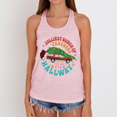 Jolliest Bunch Of Teachers This Side Of The Hallway Women's Knotted Racerback Tank