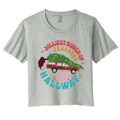 Jolliest Bunch Of Teachers This Side Of The Hallway Women's Crop Top Tee