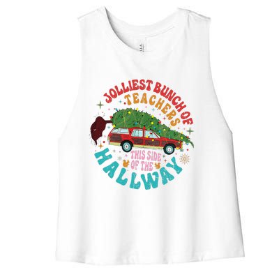 Jolliest Bunch Of Teachers This Side Of The Hallway Women's Racerback Cropped Tank