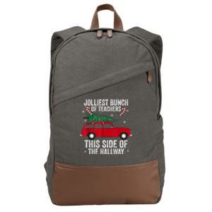 Jolliest Bunch Of Teachers This Side Of The Hallway Xmas Cotton Canvas Backpack