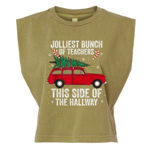 Jolliest Bunch Of Teachers This Side Of The Hallway Xmas Garment-Dyed Women's Muscle Tee