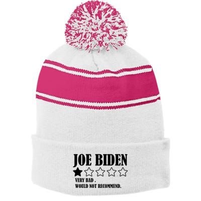 Joe Biden One Star Review Very Bad Would Not Recommend Stripe Pom Pom Beanie