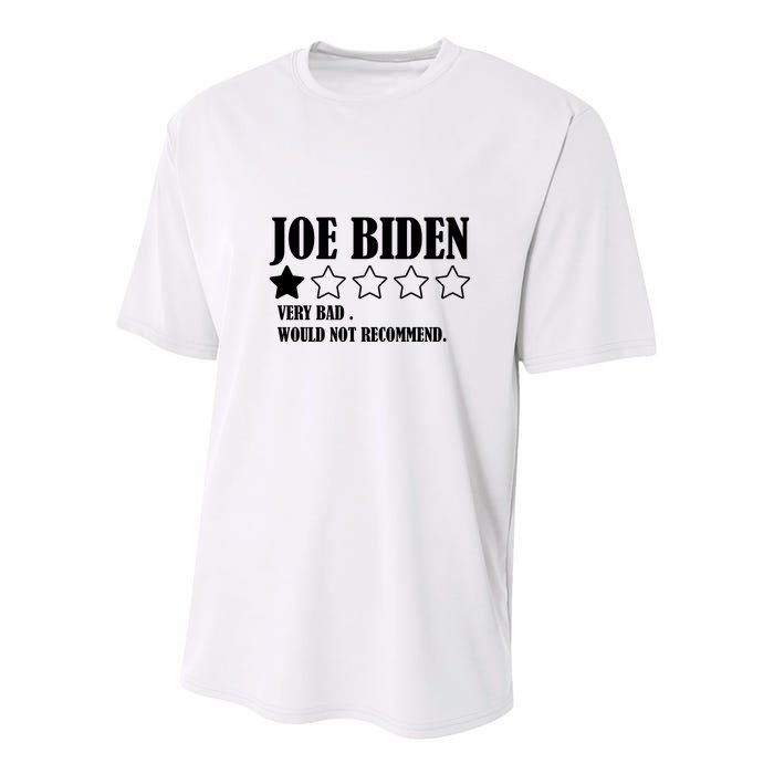 Joe Biden One Star Review Very Bad Would Not Recommend Youth Performance Sprint T-Shirt