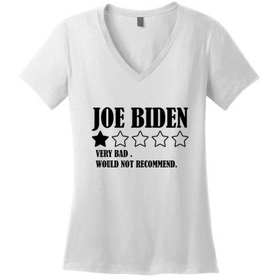 Joe Biden One Star Review Very Bad Would Not Recommend Women's V-Neck T-Shirt