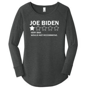 Joe Biden One Star Review Very Bad Would Not Recommend Women's Perfect Tri Tunic Long Sleeve Shirt