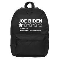 Joe Biden One Star Review Very Bad Would Not Recommend 16 in Basic Backpack