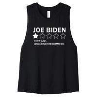 Joe Biden One Star Review Very Bad Would Not Recommend Women's Racerback Cropped Tank