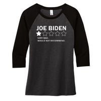 Joe Biden One Star Review Very Bad Would Not Recommend Women's Tri-Blend 3/4-Sleeve Raglan Shirt