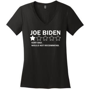 Joe Biden One Star Review Very Bad Would Not Recommend Women's V-Neck T-Shirt