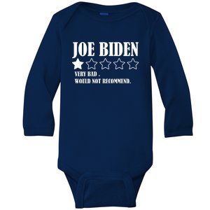 Joe Biden One Star Review Very Bad Would Not Recommend Baby Long Sleeve Bodysuit