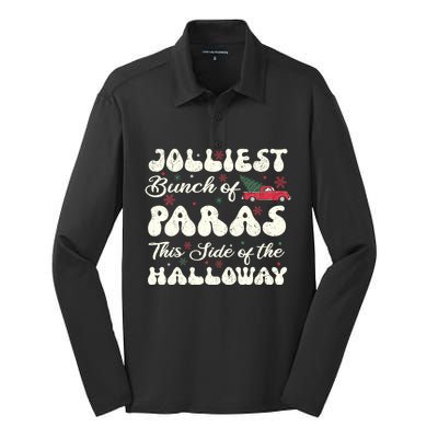 Jolliest Bunch Of Paras This Side Of The Hallway Xmas Silk Touch Performance Long Sleeve Polo