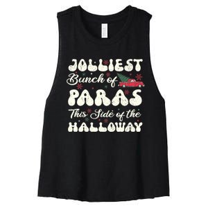 Jolliest Bunch Of Paras This Side Of The Hallway Xmas Women's Racerback Cropped Tank