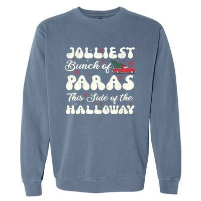 Jolliest Bunch Of Paras This Side Of The Hallway Xmas Garment-Dyed Sweatshirt