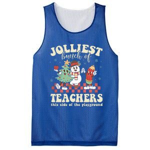 Jolliest Bunch Of Teachers This Side Of The Playground Xmas  Mesh Reversible Basketball Jersey Tank